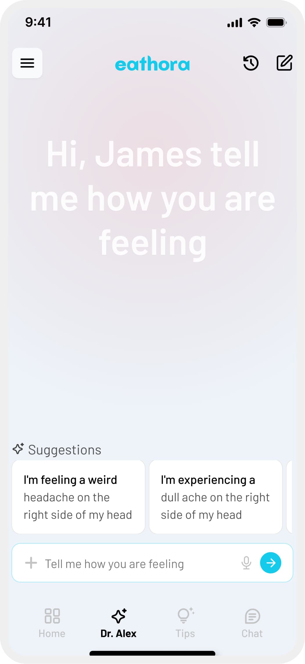 Earthora — Patient Mobile App screen 2