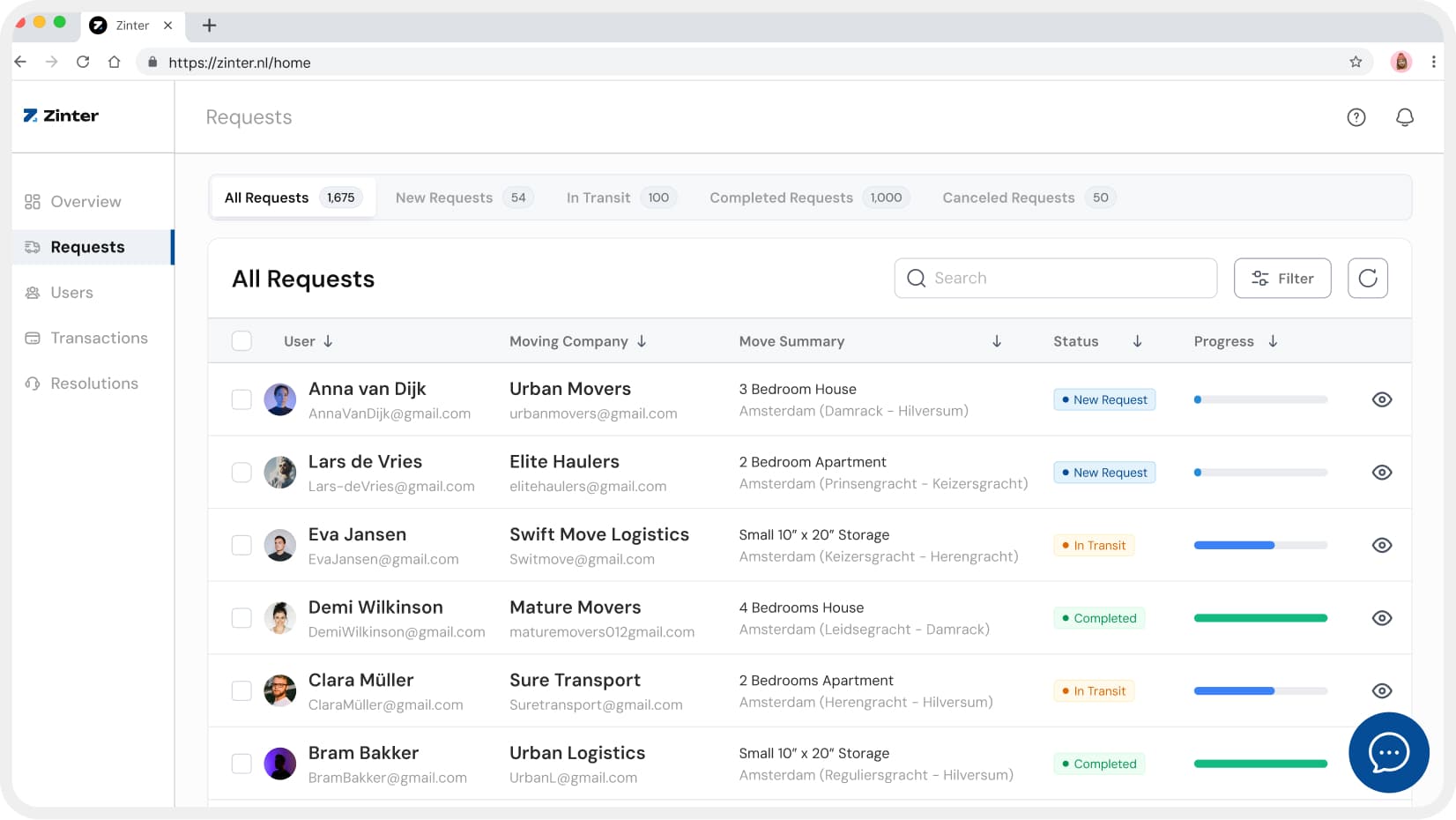 Zinter — Admin Portal screen 2