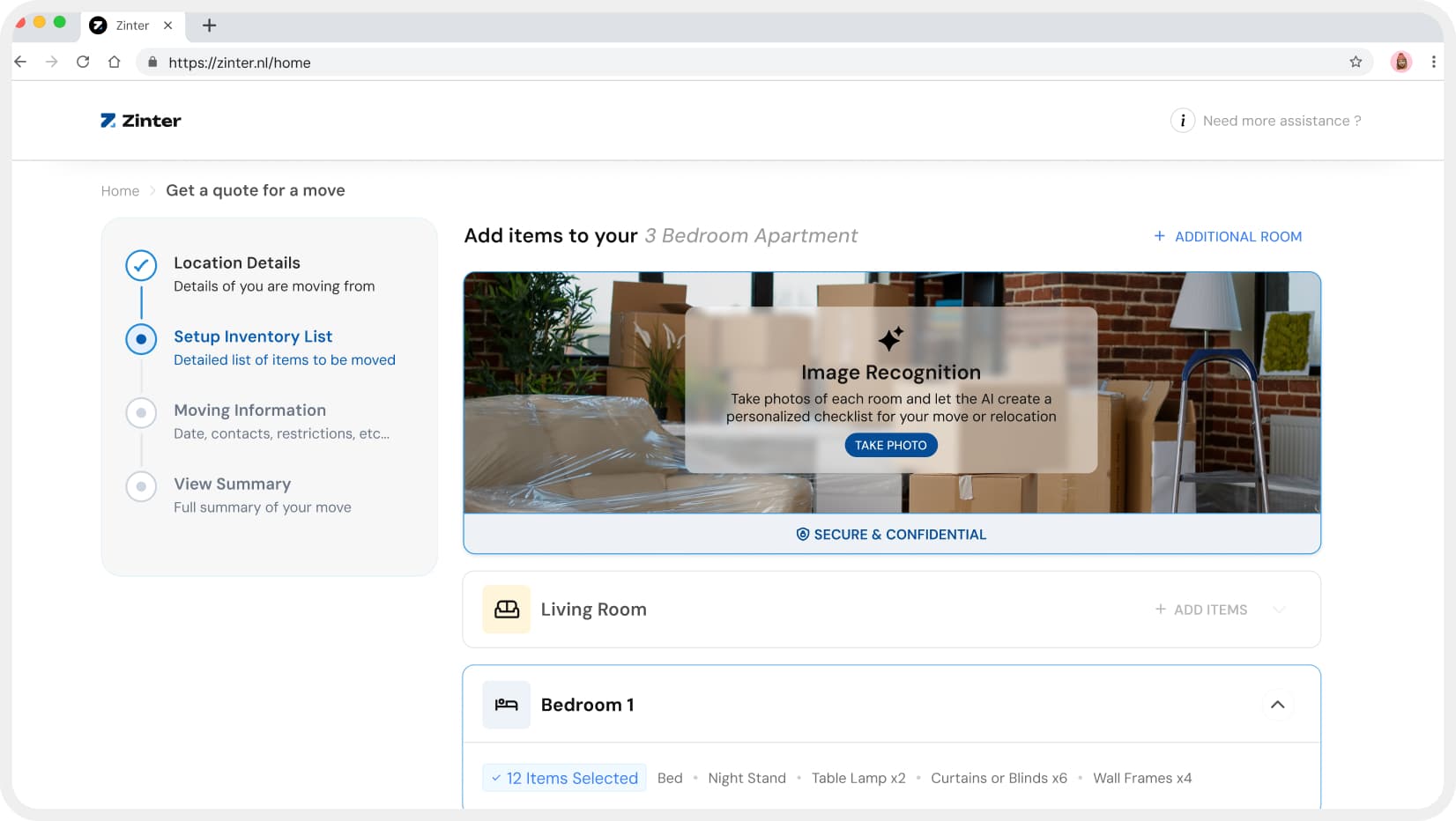 Zinter — General Users — Web screen 2