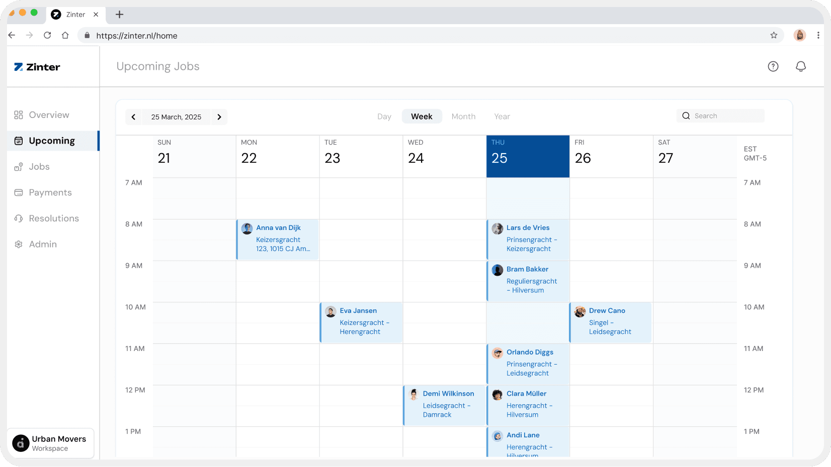 Zinter — Moving Companies Portal screen 2