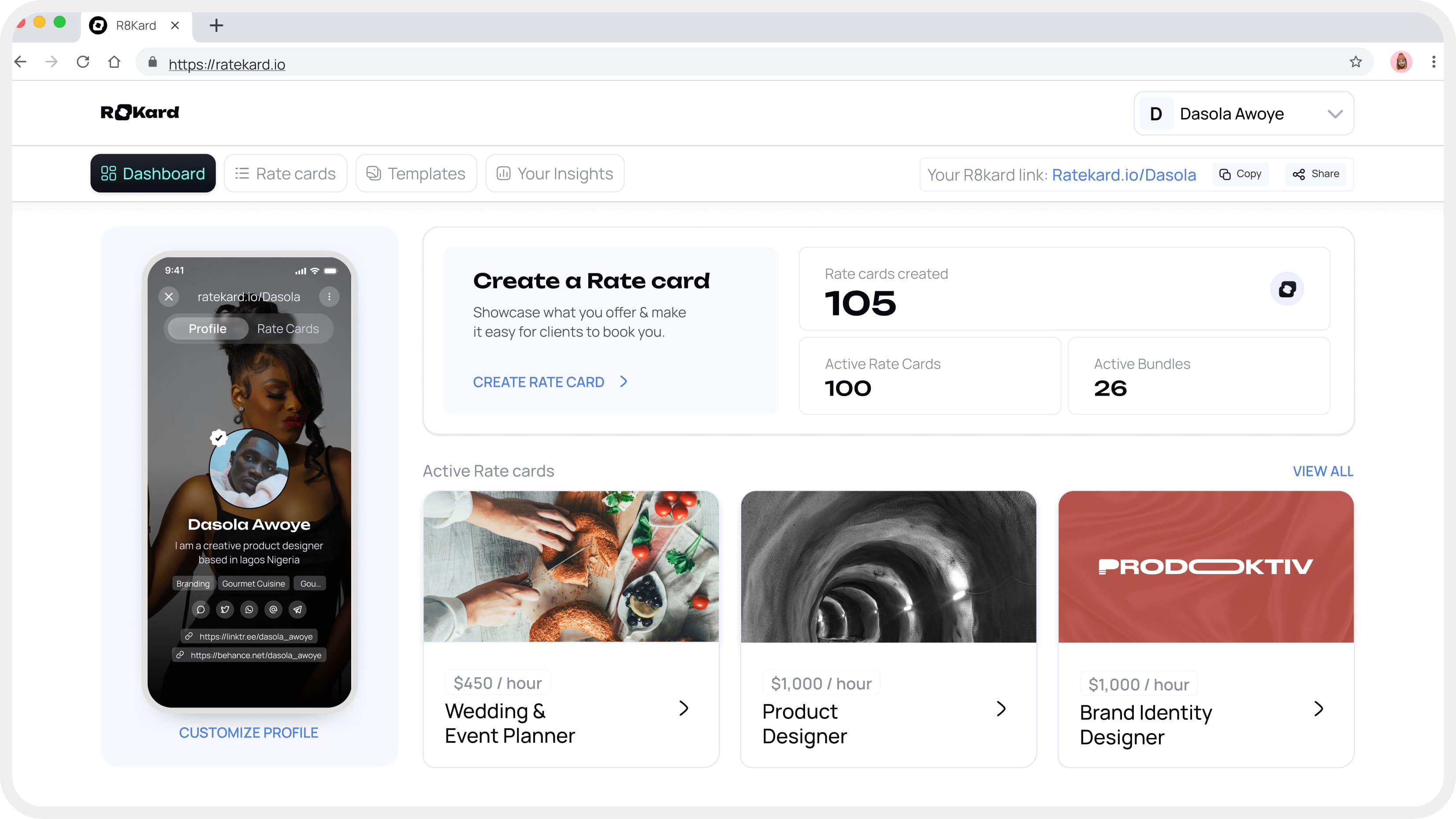 RateKard — Web Dashboard
