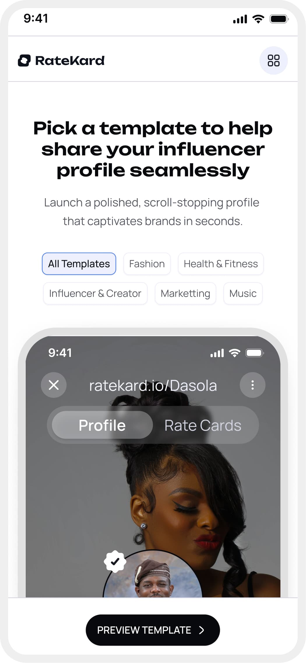 RateKard — Mobile App — Creator Experience screen 3